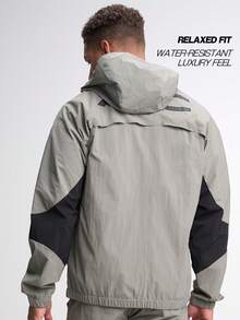 Herren lässige, vielseitige Jacke mit Kapuze und Buchstaben-Muster, Langarm