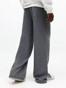 SUMWON Heathered Wide Leg Sweatpants With Drawstring Waist Casual Comfort Lounge