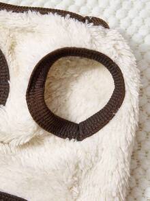 PETSIN 卡其色小熊造型宠物毛绒保暖背心，适合猫狗秋冬季穿着 - 白色 - 查看 7