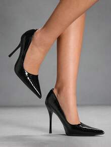 CUCCOO SZL Giày cao gót mũi nhọn đính đá đen thời trang dành cho nữ, thích hợp khi đi làm, hẹn hò, tiệc tùng, nghỉ dưỡng và các dịp khác - màu đen - Xem 4