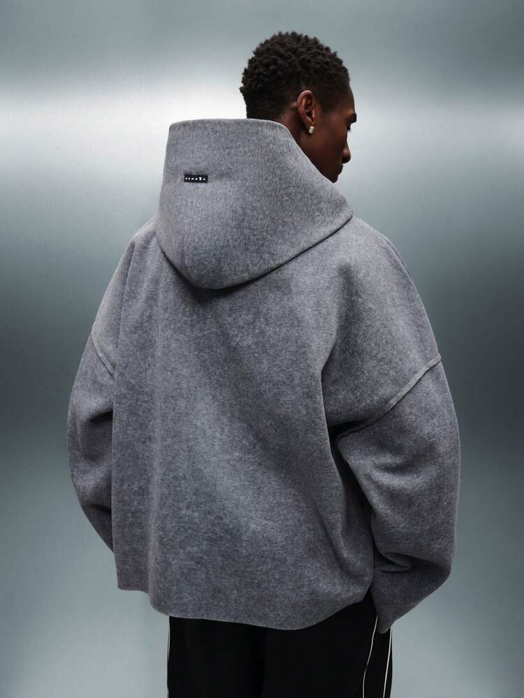 PLAYBOY X SUMWON Wash Effect Boxy Hoodie With Raw Edge Details