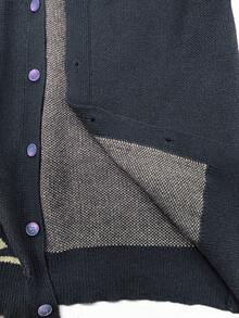 Manfinity Roghcode Men's Fashionable Casual Contrast Color Long Sleeve Button-Up Cardigan Men Knitted Set Clothes Man Men 90s Fashion Cashmere Men Clothing Men Fall Collection Fall Winter Men's Cardigans Sweater - Grey - View 8