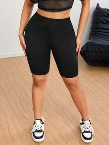 SHEIN SXY Bộ 4 quần legging nữ, thoải mái và mềm mại khi tập yoga, tập thể dục và đạp xe, và mặc hàng ngày - màu đen - Xem 3