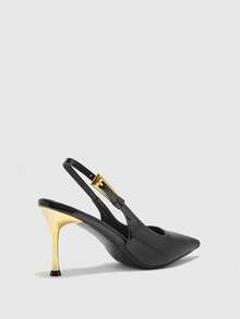 CUCCOO BIZCHIC Women's Fashion Black All-Match Everyday Versatile Sexy Party High Heel Mule Shoes - Black - View 8