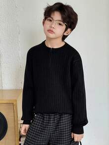 DAZY 男童毛衣，秋季款 - 黑色 - 查看 6