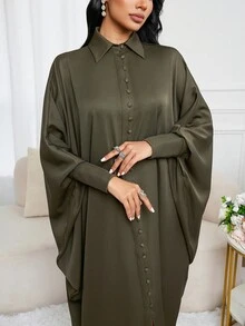 Al Najma 女士土耳其长裙和阿拉伯传统长袍 - 橄欖綠 - 查看 5