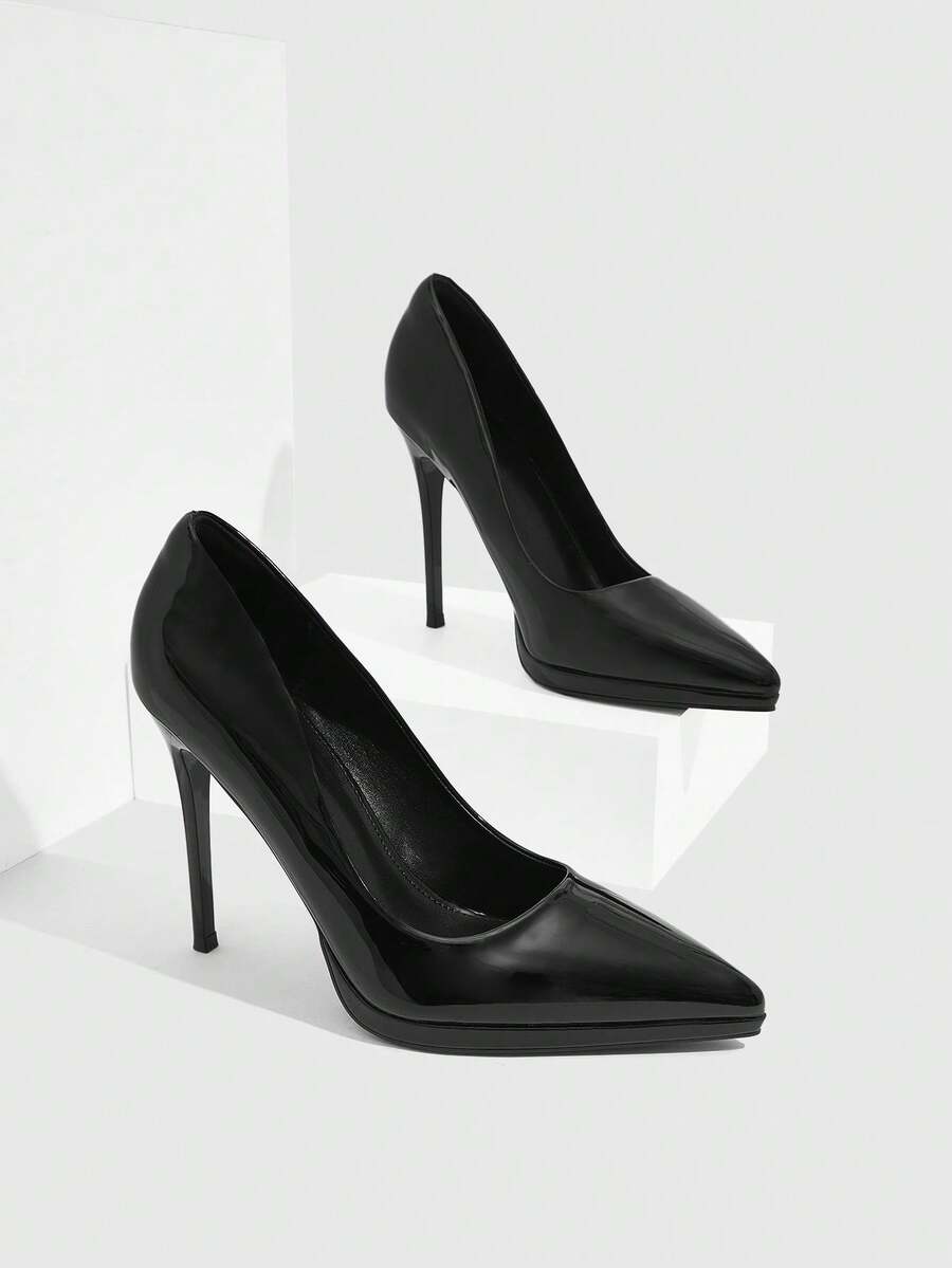 CUCCOO SZL Classic Elegant Pointed Toe High Heels For Christmas - Black - View 1