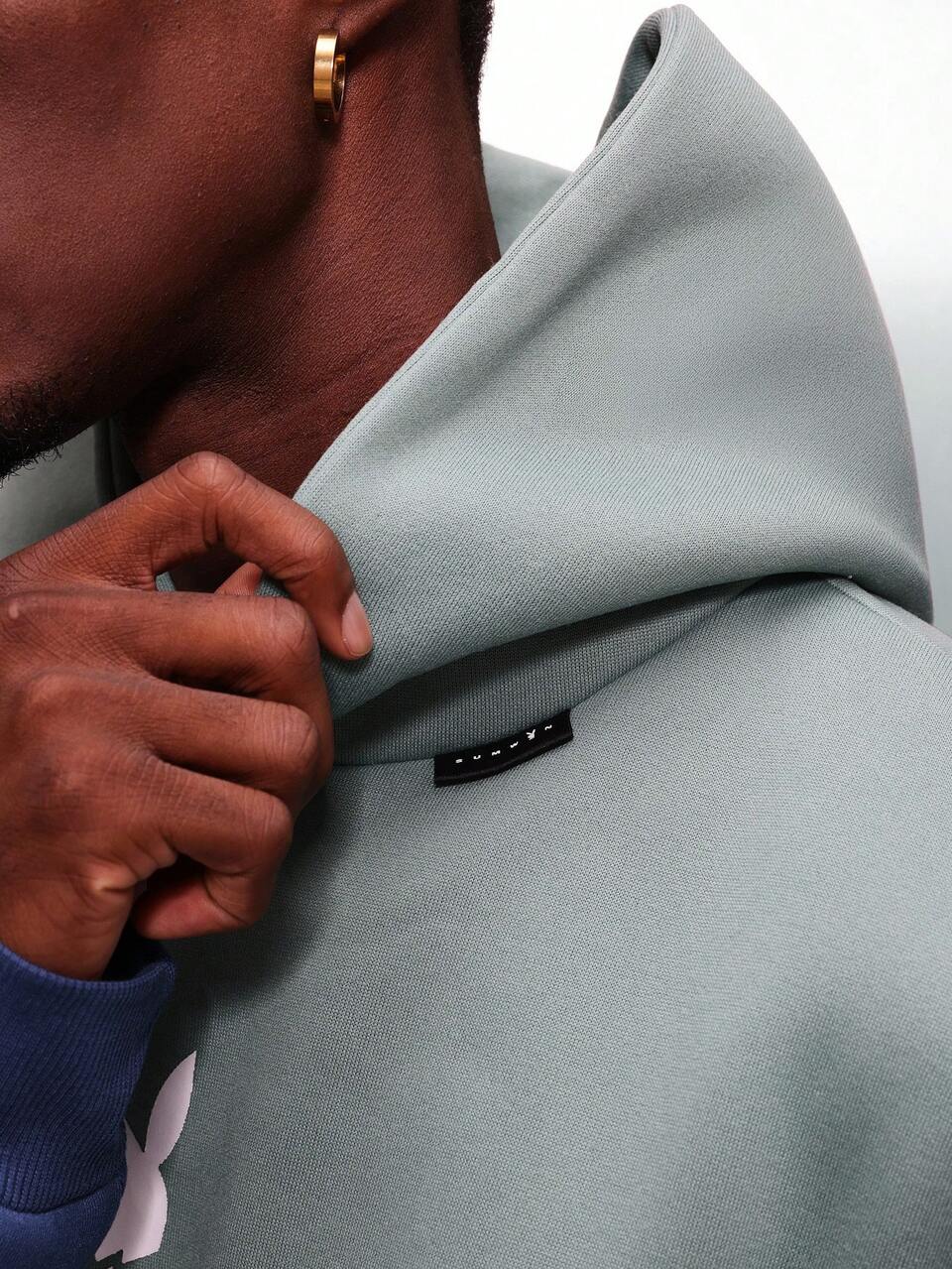 PLAYBOY X SUMWON Oversized Color Block Hoodie With Drawstring