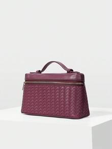 MOTF PREMIUM PU 皮革拉链手提包 - 棗紅 - 查看 3