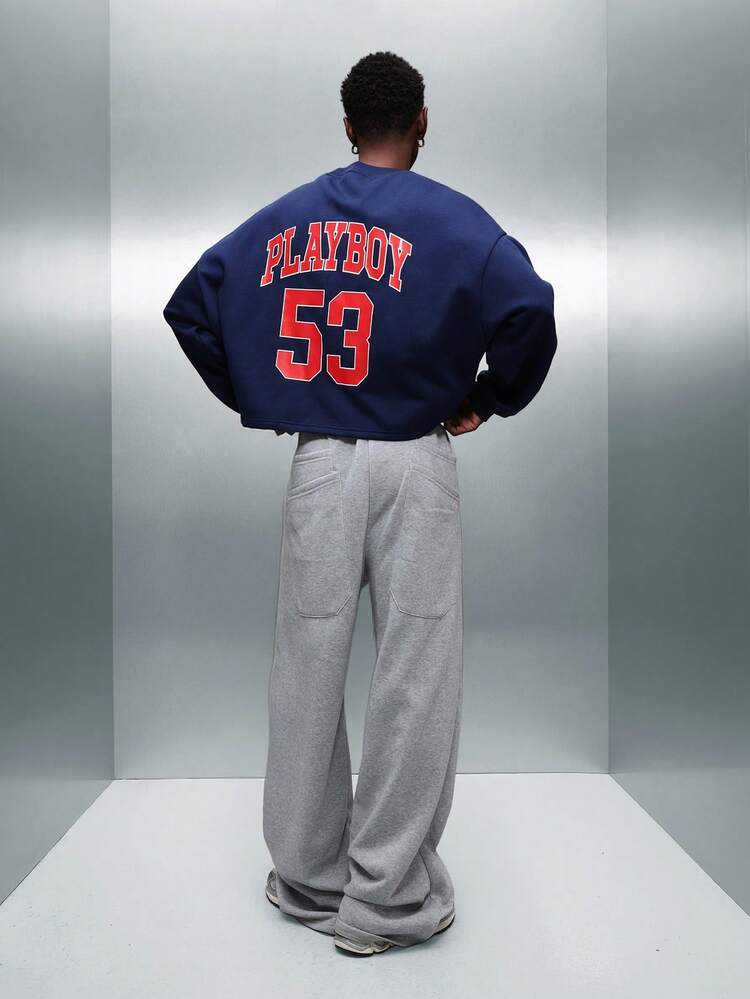 PLAYBOY X SUMWON Varsity Sweatshirt With Raw Edge