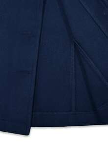 Franclia Áo khoác ngoài ngắn tay dài cổ bèo nhún cho nữ, mùa đông - Màu xanh hải quân - Xem 6