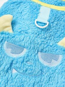 PETSIN Sweetheart Velvet Pet Vest – Cute Plush Jacket With Adorable Animal Embroidery, Traction Buckle Design, And Full-Body Comfort For Small Dogs, Cats, Puppies, Ideal For Playtime Or Casual Walks