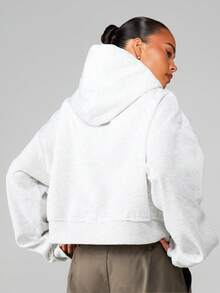 MISSGUIDED MSGD Full Zip Hooded Sweatshirt With Drawstring And Centre Pocket For Casual Comfort - Grey - View 2
