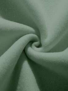 EMERY ROSE Plus Size Women's Sheep & Letter Slogan Graphic Print Casual Thermal Drawstring Sweatshirt Pullover Sweatshirt, Fall/Winter - Olive Green - View 4