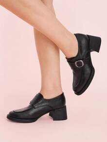 CUCCOO DOLLMOD Women's Fashion Thick Sole Slip-On Sandals - Casual/Commute Slip-On Buckle Shoes, Comfortable & Convenient - Black - View 5