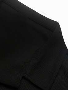 OTTIMOZO Herren Lässig Einfarbiges Langarm Poloshirt, vielseitig für den Herbst - Schwarz - Übersicht 5