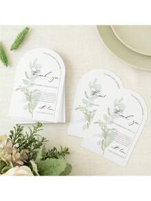 50pcs/100pcs  Floral Thank You Cards, Suitable For Wedding, Reception, Rehearsal Dinner, Party, Event & Celebration Tabletop, Essential For Wedding Gift - Multicolor - View 8