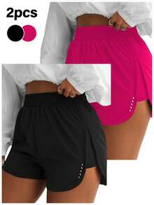 SHEIN Sports Women High Waist Loose Anti-Chafing Sports Running Shorts, Sexy Slimming Yoga Shorts For Chinese New Year High Waist Gym Shorts - Multicolor - View 1