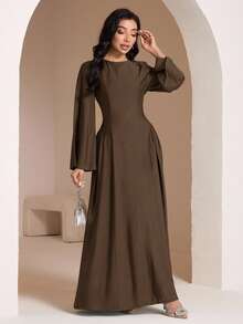 Veilorie 女士薄荷绿后系带连衣裙，夏季 - 咖啡 - 查看 4