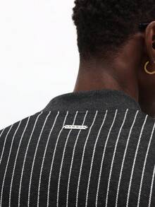 SUMWON Premium Tailored Pinstripe Co-Ord Set Bomber Jacket Track Pants Matching Athleisure Urban Streetwear Fall Winter - Black - View 7