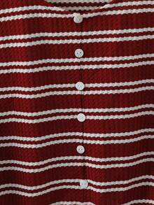 Elaquor Plus Size Women Summer Casual Striped Loose Fit Round Neck T-Shirt