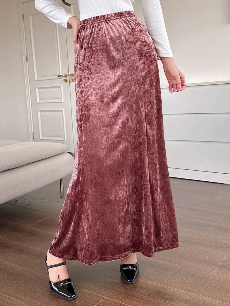 Women's Elegant Elastic Waist Fishtail Hem Skirt