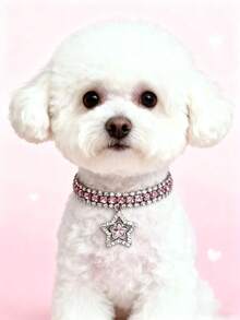 PETSIN 1 件宠物星形水钻项链，可调节颈围，猫项链，狗项链，宠物配饰，宠物用品 - 彩色 - 查看 8