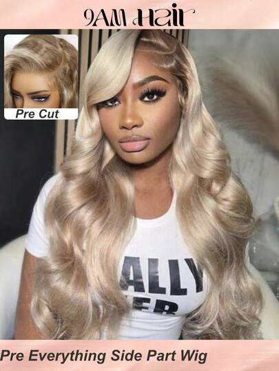 Sun Kissed Sandy Blonde Ombre 13x4 Lace Frontal Side Part Loose Wave Pre Everything Wig Fit All Head Sizes Transparent Lace 100% Human Hair Can Be Dyed Pre Cut Pre Bleached Pre Plucked