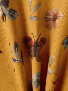 EMERY ROSE Áo len chui đầu dáng rộng cổ chữ V dệt kim màu trơn in họa tiết dành cho nữ, thích hợp cho các dịp lễ Halloween, Năm mới, Ngày lễ tình nhân, Lễ tạ ơn, Giáng sinh, Lễ phục sinh, Tiệc tùng, Đêm giao thừa - Màu Cam cháy - Xem 3