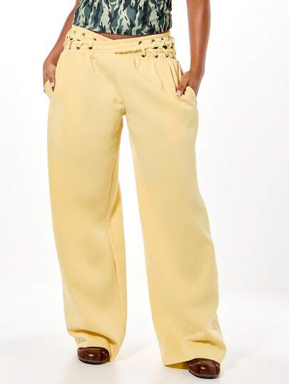 SUMWON WOMEN Oversized Jogginghose mit Schnürung an der Taille für bequemen und lässigen Alltags-Stil