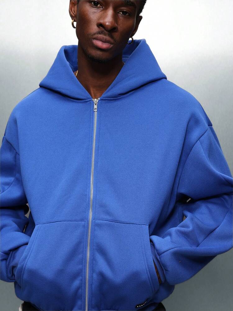 PLAYBOY X SUMWON Printed Zip-Up Hoodie With Centre Pocket