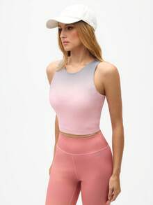 Eassivo Eassivo 女士渐变色镂空后背日常健身运动文胸 - 彩色 - 查看 4