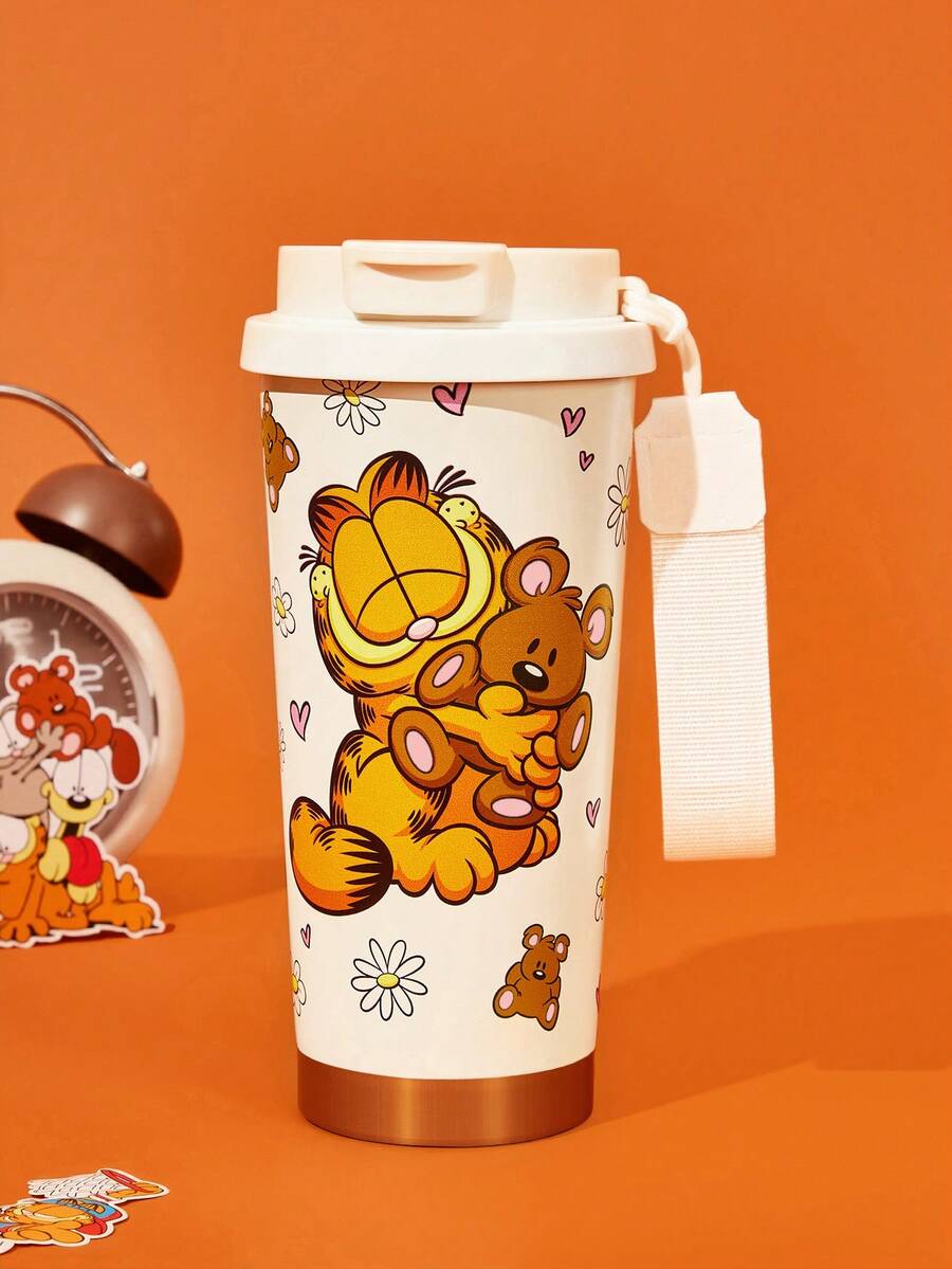 GARFIELD | SHEIN Vacuum Insulated Stainless Steel ,Leak-Proof Lid, Suitable For Hot Drinks / Cold Drinks, Suitable For Most Cup Holders