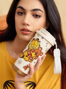 GARFIELD | SHEIN Vacuum Insulated Stainless Steel ,Leak-Proof Lid, Suitable For Hot Drinks / Cold Drinks, Suitable For Most Cup Holders