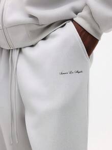 SUMWON Regular Men's Oversized Hooded Sweatsuit Co-Ord Set Fleece Hoodie Sweatpants Tracksuit Winter Loungewear - Grey - View 6