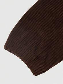 SHEIN Explorewe Bộ 2 áo nỉ nhung có mũ trùm đầu thời trang, khóa kéo nửa đầu và quần rút dây cho bé trai, trang phục thường ngày - màu đen - Xem 6