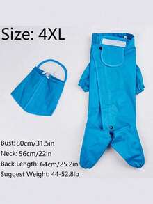 SHEIN Basic living 1Pc Blue Large Dog Raincoat Poncho - Blue - View 16