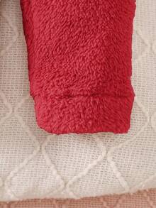 SHEIN 2件套女婴加厚羊毛保暖服，秋冬 - 紅色 - 查看 5