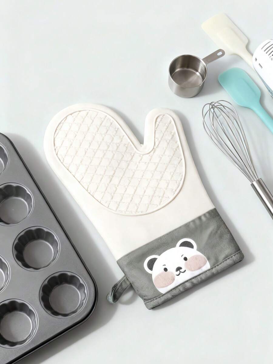 1PC Heat Resistant Silicone Anti Scald Oven Gloves For Microwave Baking Kitchen Home - Off-white - View 1