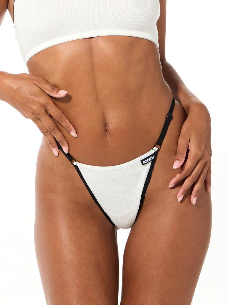 SUMWON WOMEN Ribbed Thong With Contrast Binding