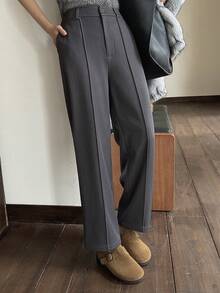 DAZY Women's Straight Leg Ankle Pants, Formal & Elegant, Thermal Lined, Autumn/Winter Buisness Attire