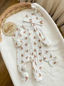 SHEIN Newborn Baby Girl Cute Knitted Cartoon Pattern Gift Set, Autumn/Winter