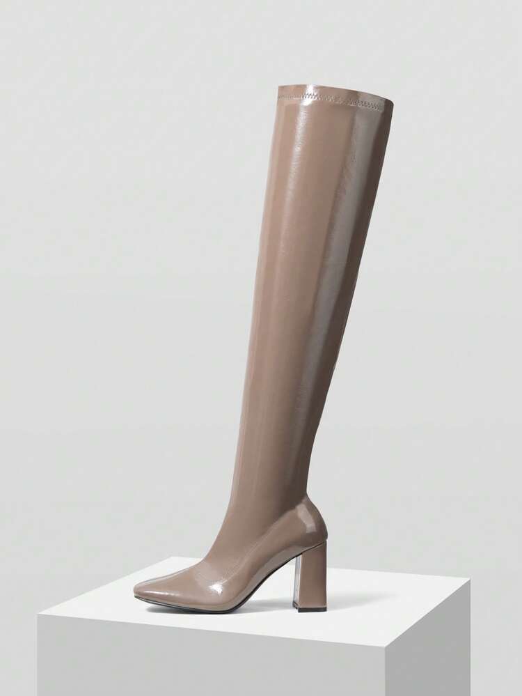 CHUNKY HEEL OVER-THE-KNEE BOOTS