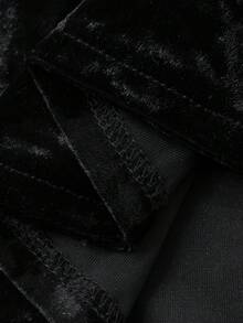 DAZY Fashionable Velvet Jacquard Bow Decor Mid-Length Dress For Women Elegant Women Dresses Prom Dress - Black - View 7