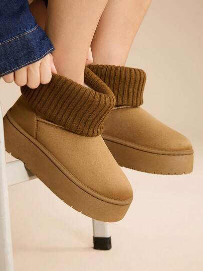 CUCCOO EASI 女士圆头平底雪地靴