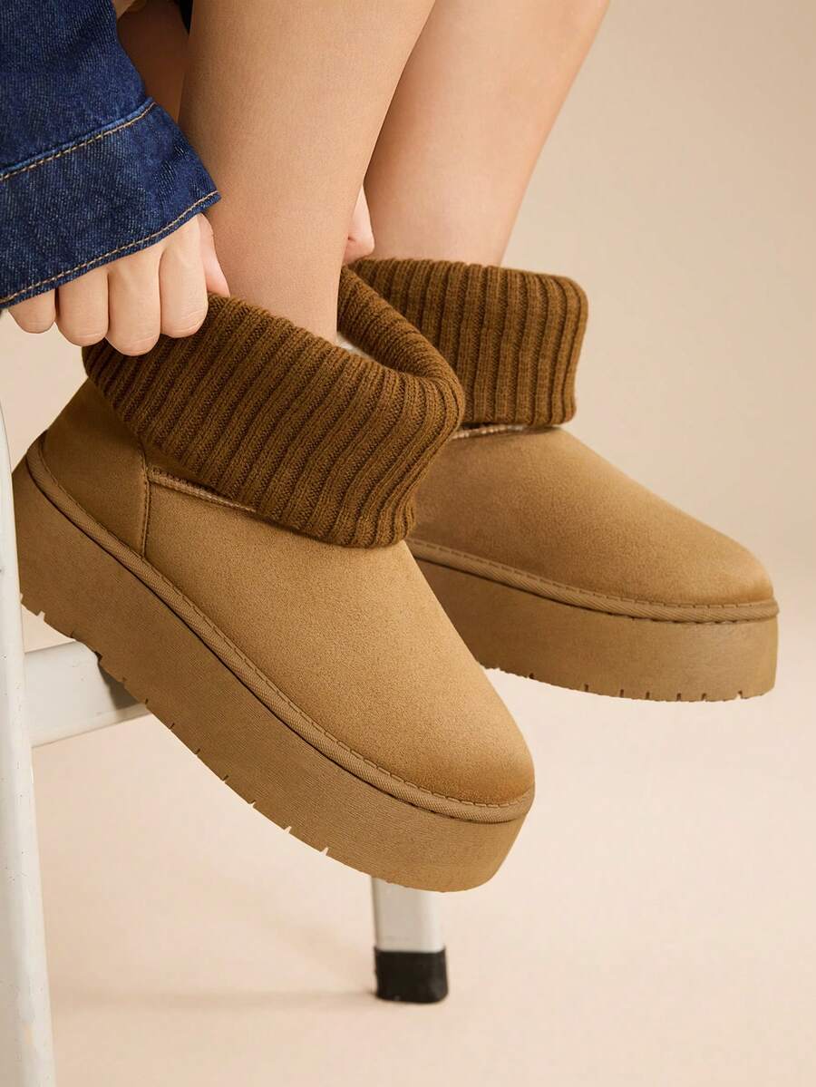 CUCCOO EASI 女士圆头平底雪地靴 - 棕色 - 查看 1