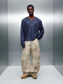 PLAYBOY X SUMWON 宽松版型兔子印花足球网眼长袖衬衫 - 藍色 - 查看 4