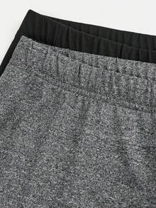 SHEIN Teen Boys' Black & Grey Minimalist Fitted Base Layer, Comfortable & Warm, Casual Collegiate Style, Versatile & Practical, Soft Fabric, Suitable For Daily Wear, School, Outings, Outdoor Activities, Autumn/Winter - Multicolor - View 9