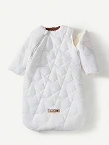 Cozy Pixies 1 pieza de ropa de cama para bebé, saco de dormir acolchado con patrón de estrellas, grueso y cálido, con mangas desmontables - Blanco - Ver 4