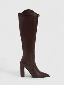 Daringsoles 女士时尚咖啡棕色过膝靴 - 咖啡棕 - 查看 4